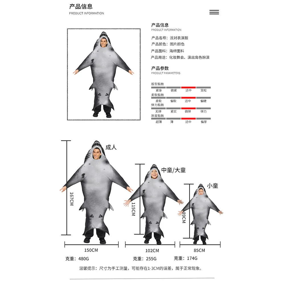 Shark Cosplay Costume Outfits Halloween Carnival Suit