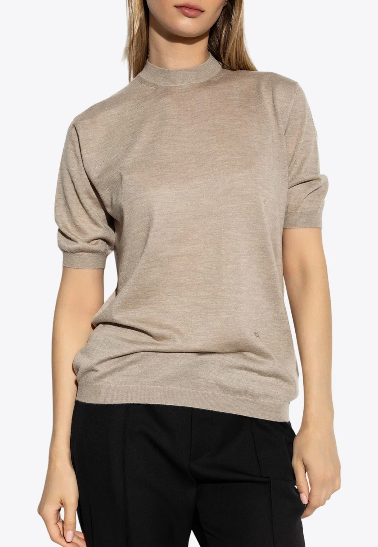 Short-Sleeved Cashmere Sweater