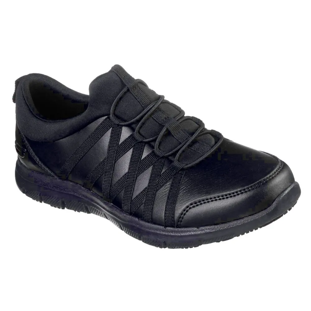 Skechers Ghenter Dagsby Metal Free Womens Slip-On Non Safety Shoes Black Size 8 - Screwfix