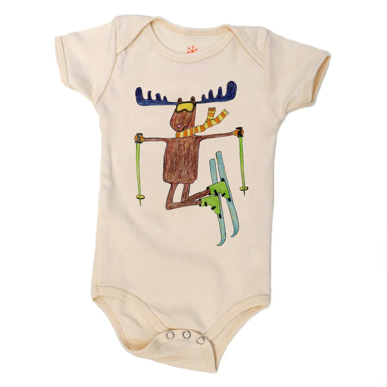 Ski Moose Natural Organic Tee