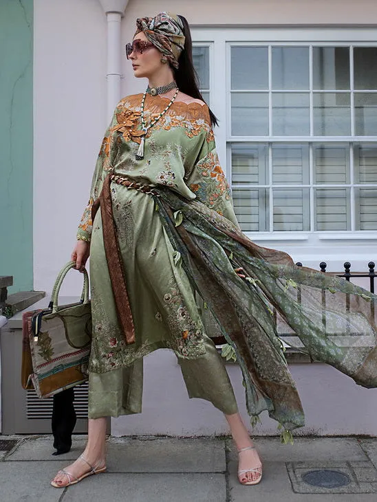 Sobia Nazir Embroidered Silk Unstitched 3 Piece Suit D-07