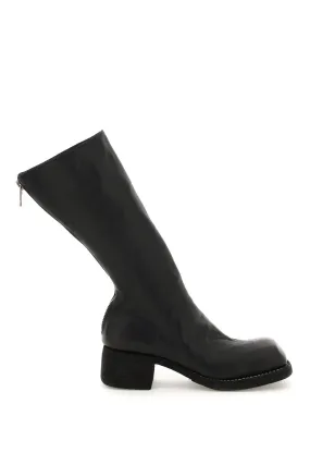 Squared Toe Leather Boots