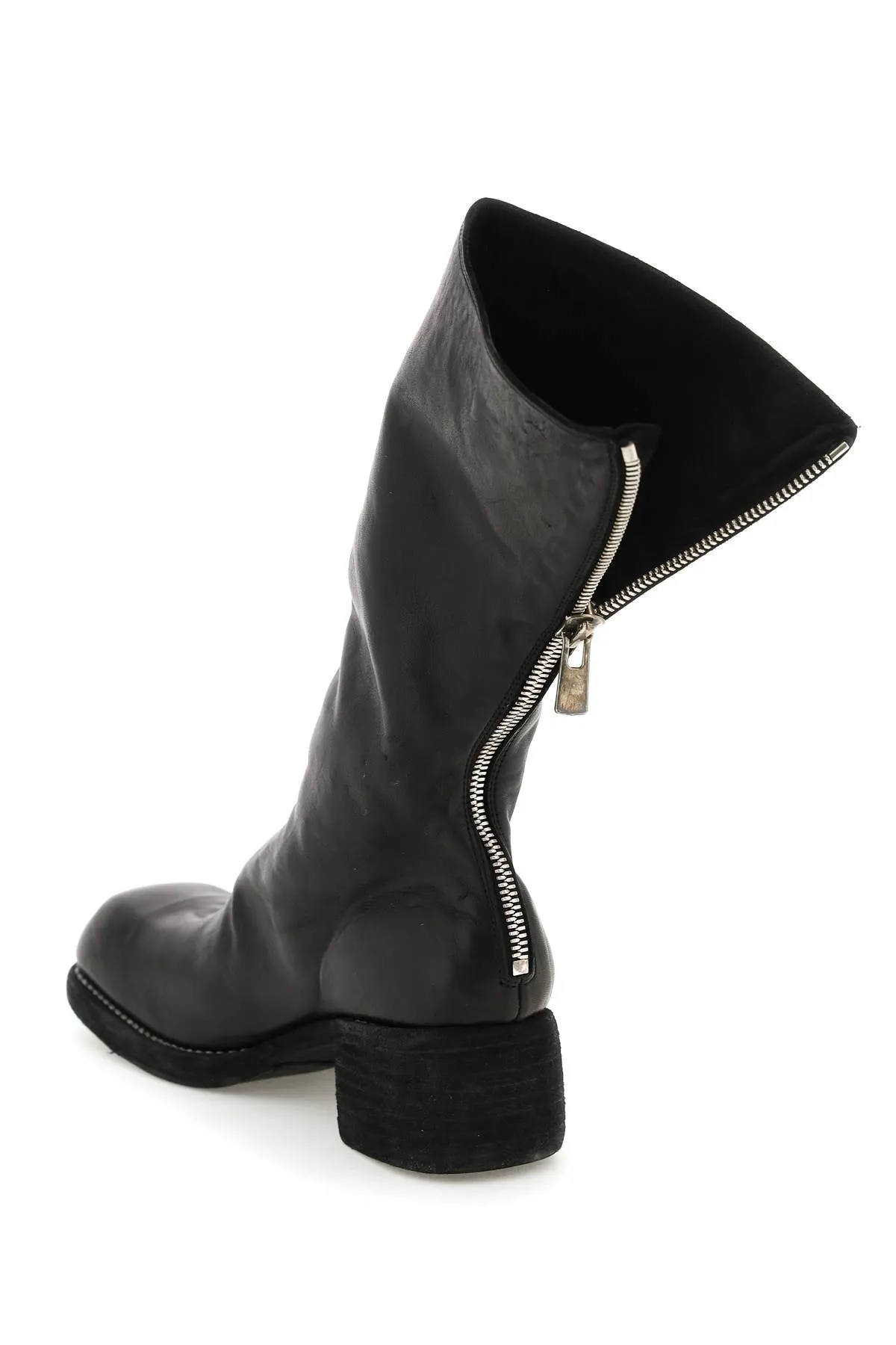 Squared Toe Leather Boots