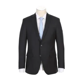 Super 150s Wool 2-Button Half-Canvas MODERN FIT Suit in Black (Short, Regular, and Long Available) by Rivelino