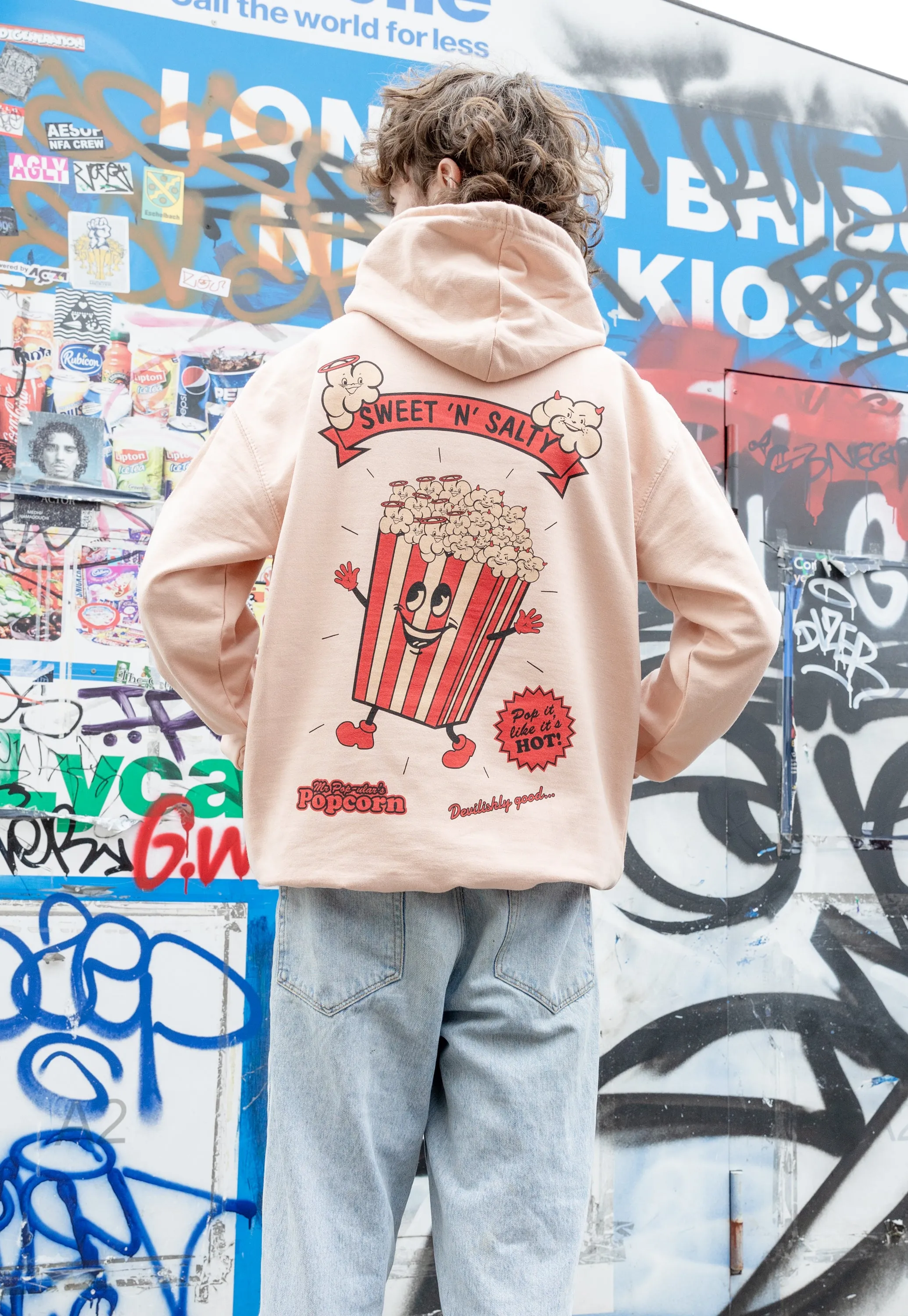 Sweet and Salty Popcorn Peach Hoodie