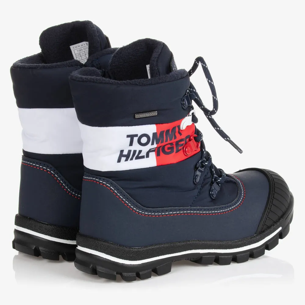 Teen Boys Blue Logo Snow Boots