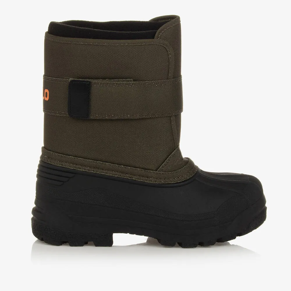 Teen Boys Khaki Green Snow Boots