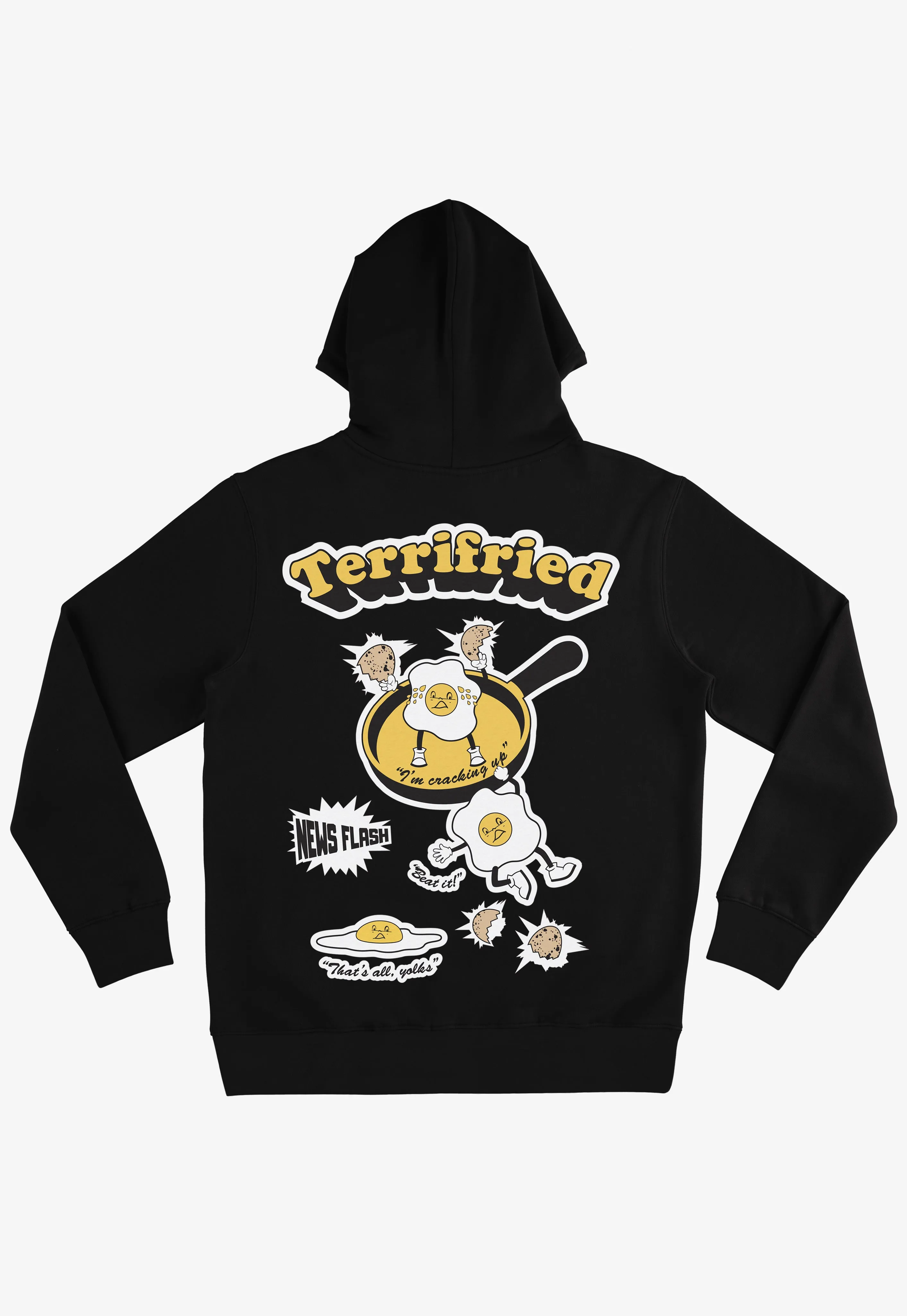 Terrifried Fried Egg Hoodie in Black