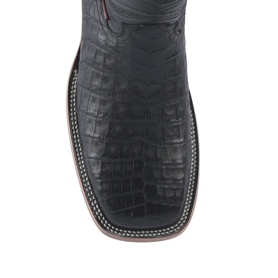 Texas Country Exotic Boot Panza Caiman Belly Black LM10