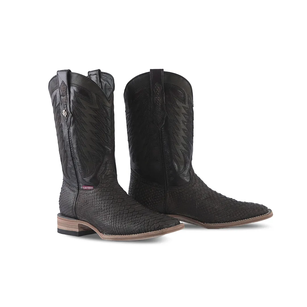 Texas Country Exotic Boot Python Cherry Nobuck PN30