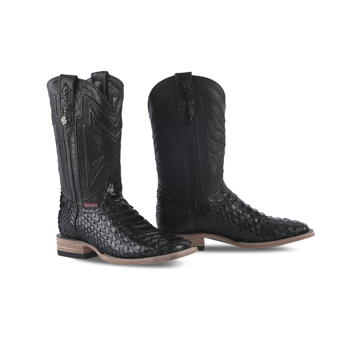 Texas Country Exotic Boot Python Jumbo Black PN30