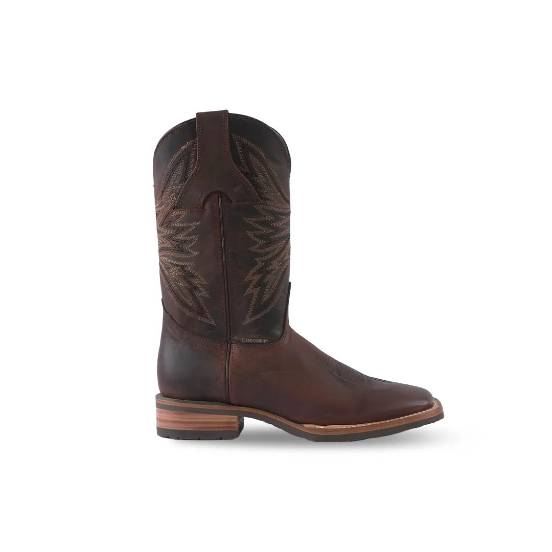 Texas Country Western Boot Azkar Moka Square Toe E648