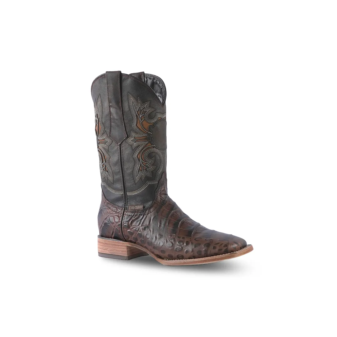 Texas Country Western Boot Flanco Coco Chocolate Square Toe E658