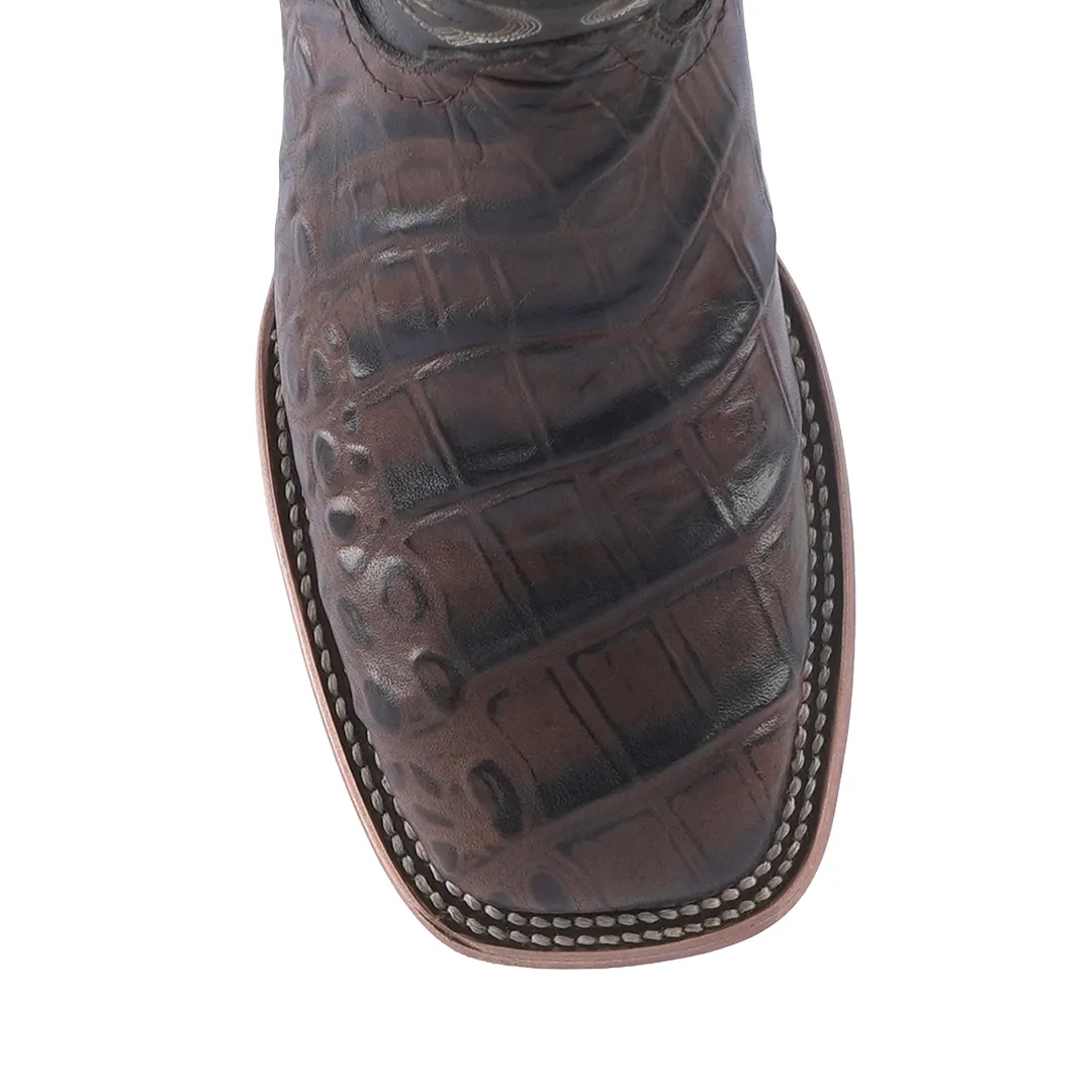 Texas Country Western Boot Flanco Coco Chocolate Square Toe E658