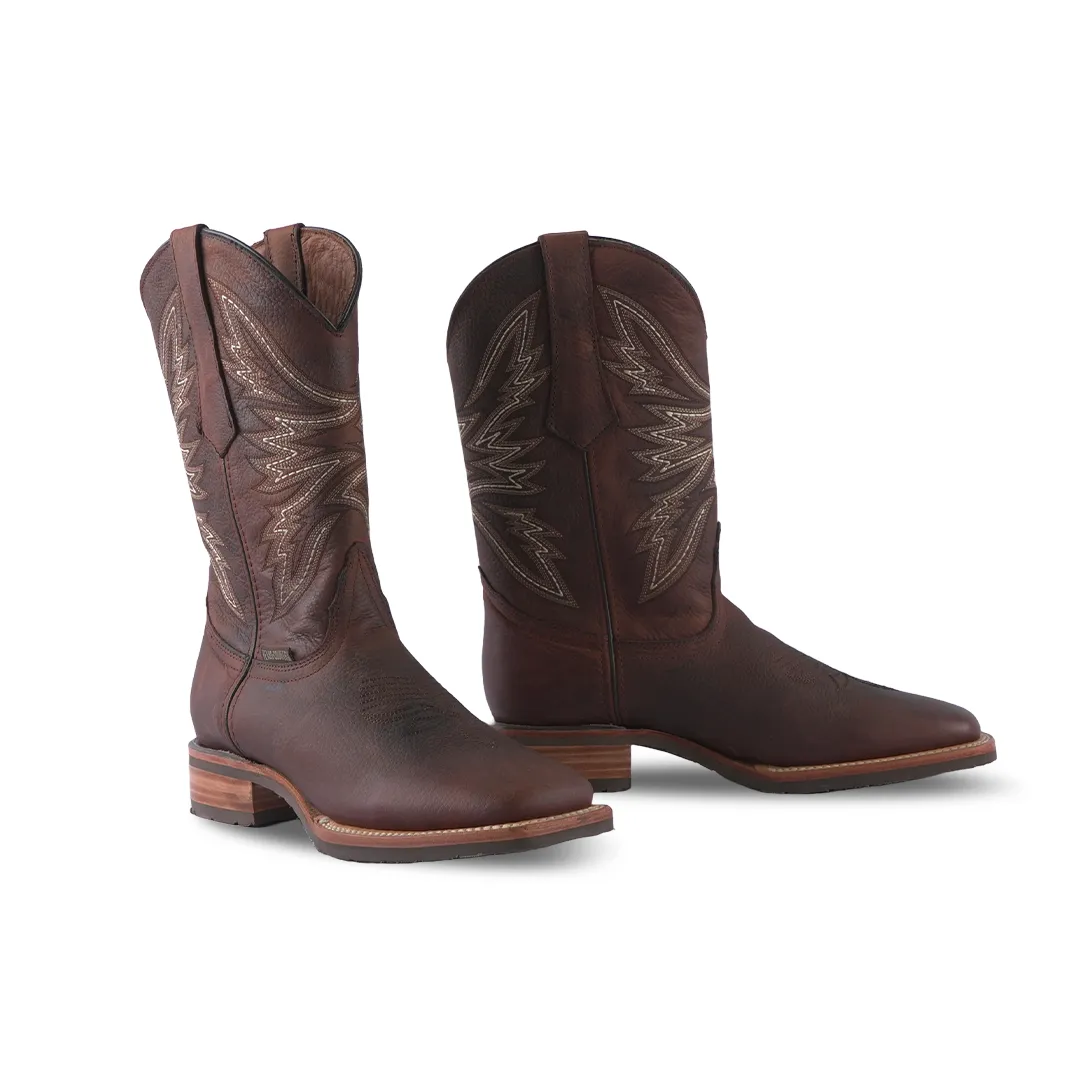 Texas Country Western Boot Grisly Grasso Cognac Square Toe E637