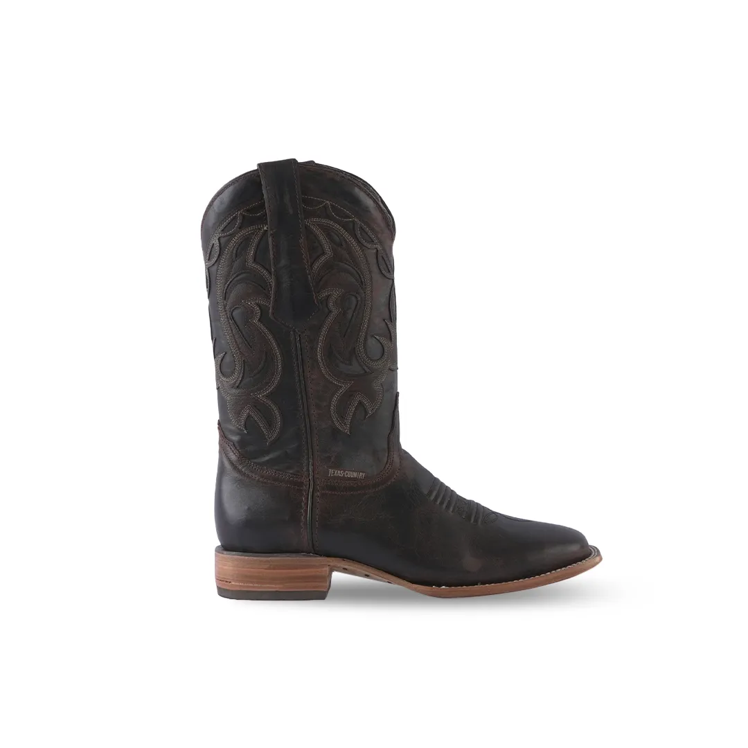 Texas Country Western Boot Isabella Tabaco Square Toe E639