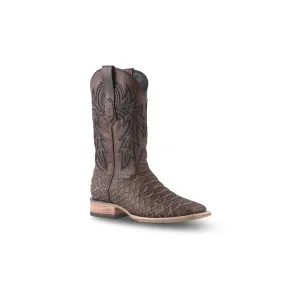 Texas Country Western Boot Python Jumbo Chocolate Rustico E681