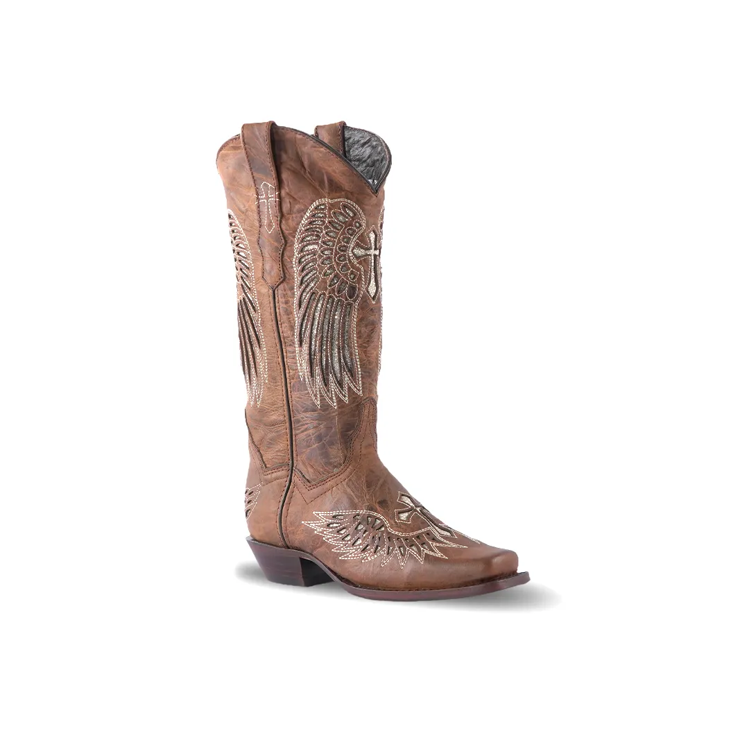 Texas Country Women's Western Boot Cedro Camel Square Toe E324