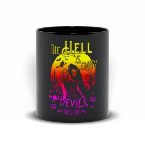 The Hell Is Empty And All The Devils Are Here Black Mugs, desperation makes devils of us all, Halloween theme mugs