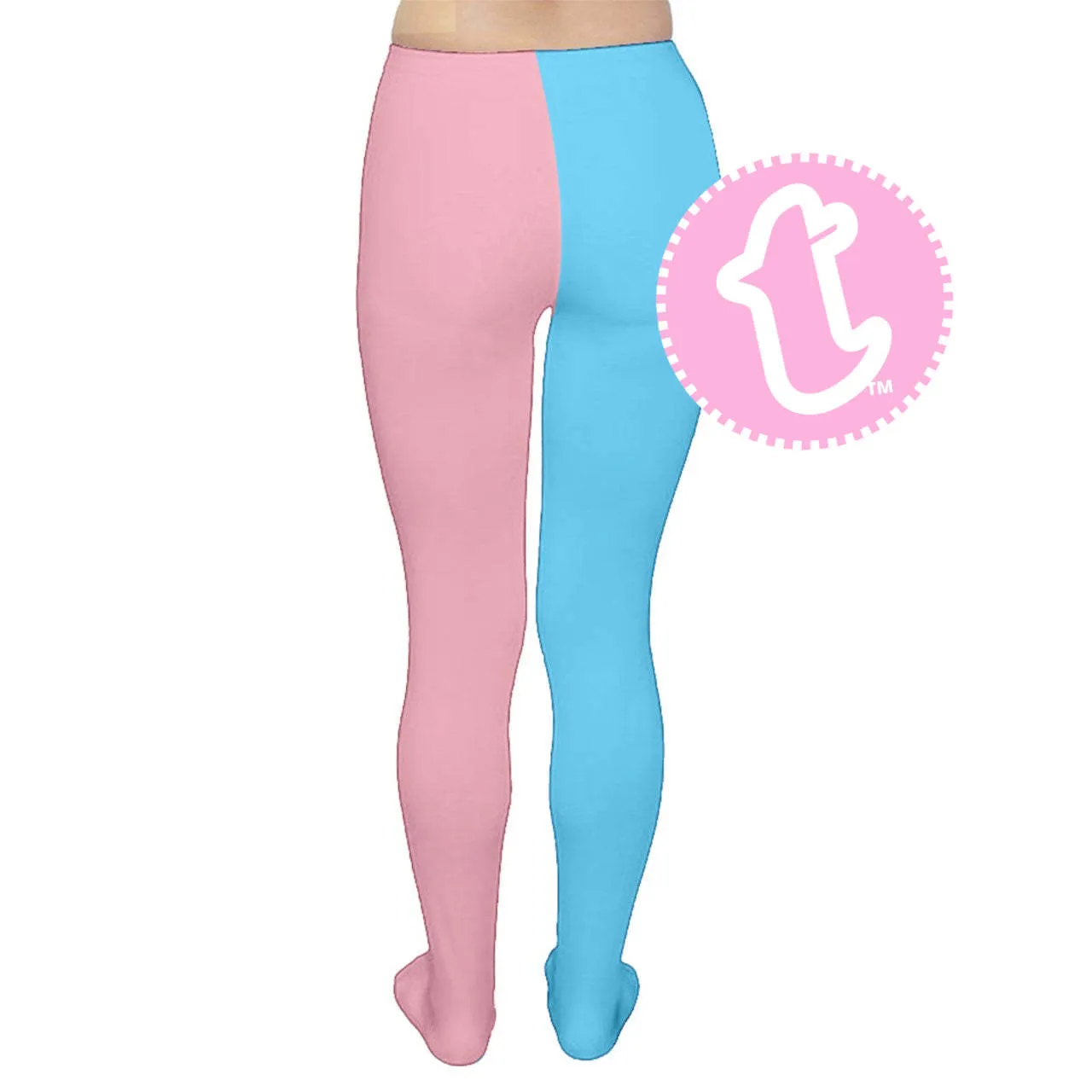 TightsByTOM Blue Pink White Pride Editions Soft Stretchy Pantyhose