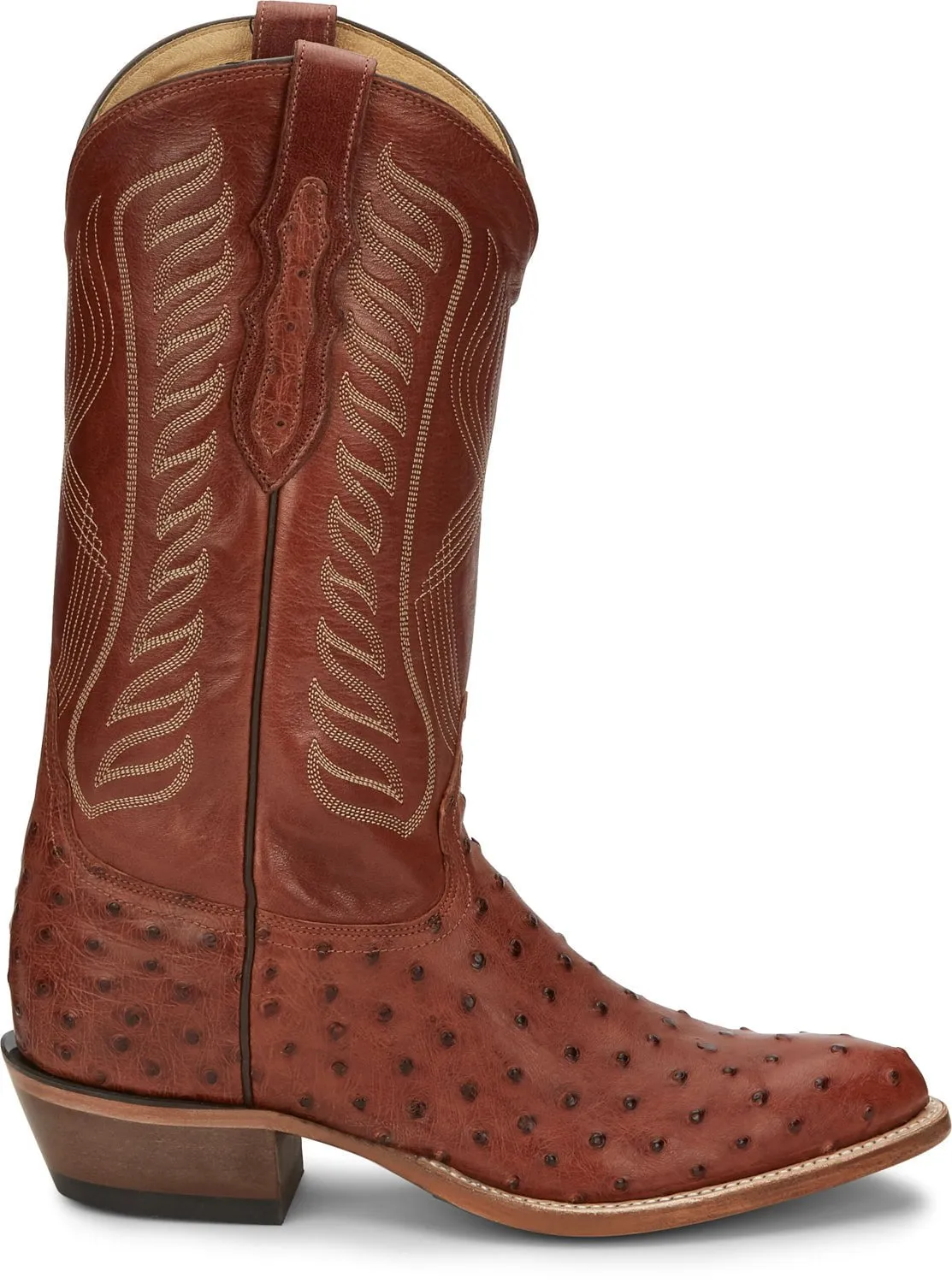 Tony Lama Mens McCandles Brandy Full Quill Ostrich Cowboy Boots