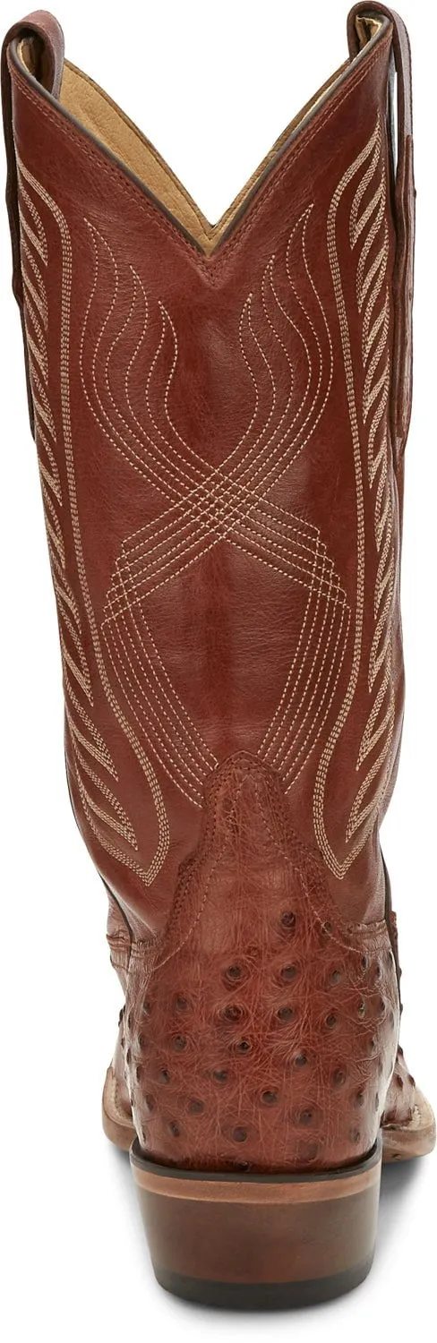 Tony Lama Mens McCandles Brandy Full Quill Ostrich Cowboy Boots