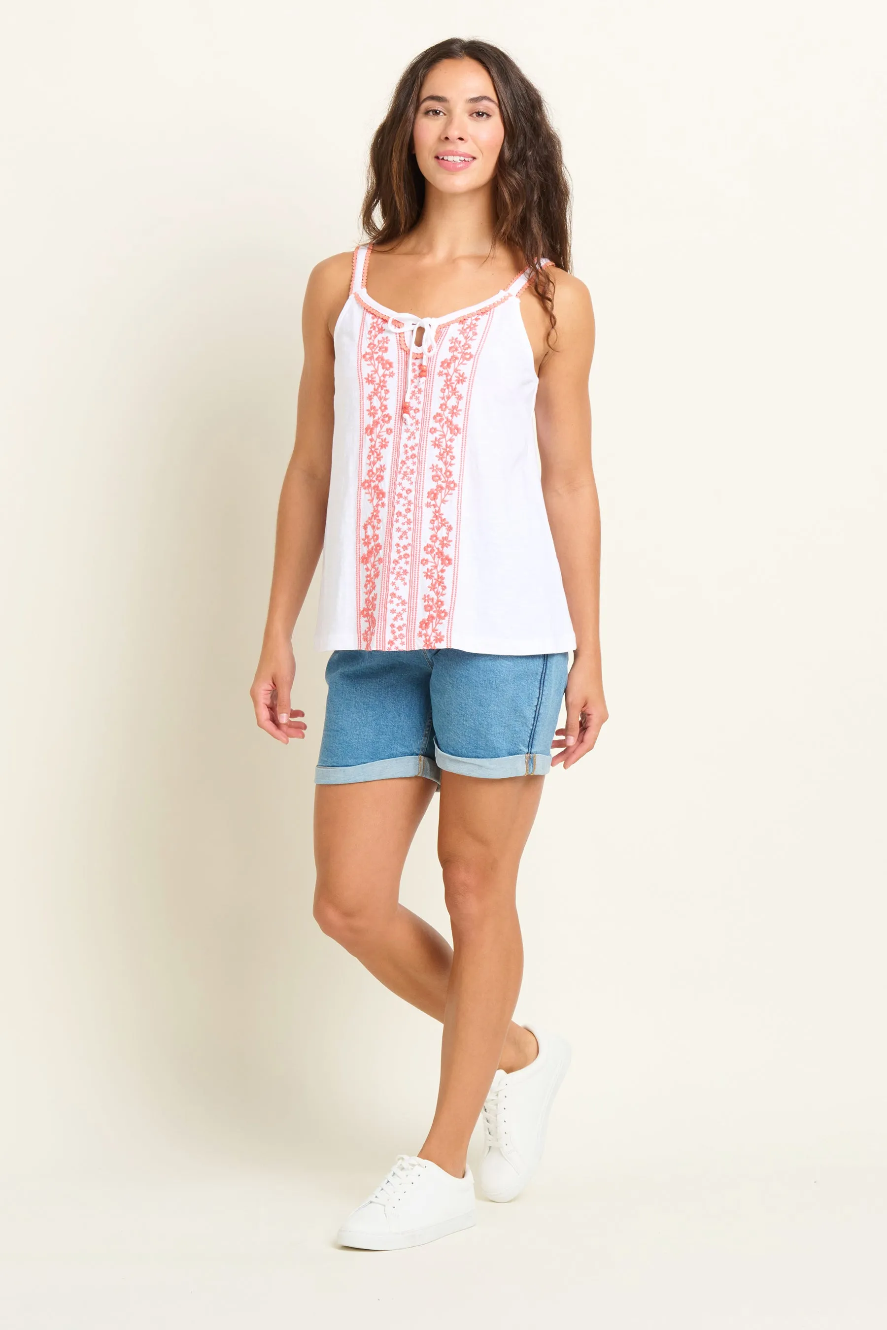 Trailing Floral Embroidered Camisole