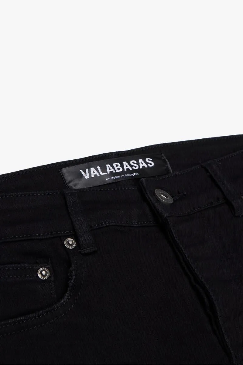 Valabasas TATTERED BLACK STRAIGHT JEAN (Black)