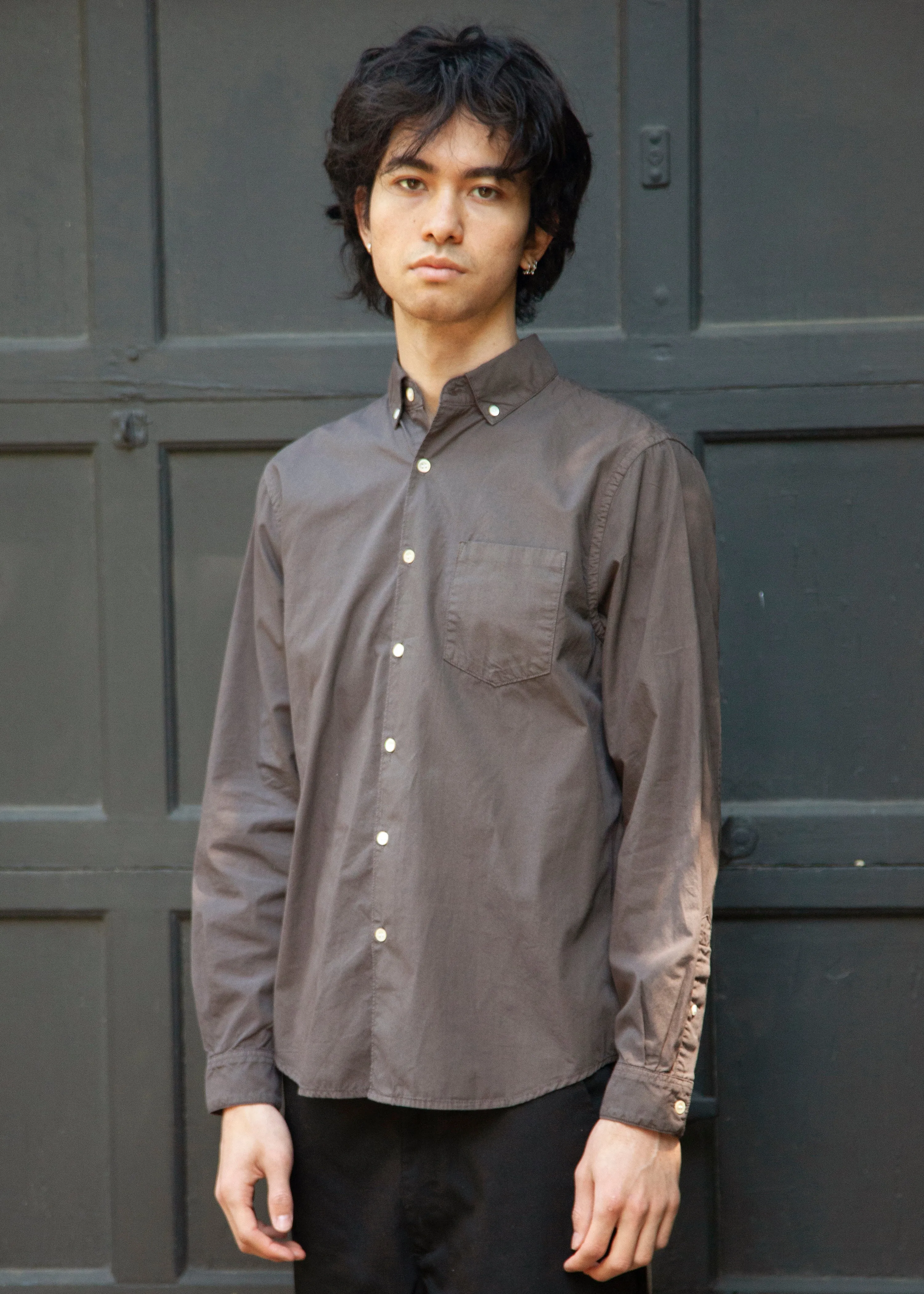 Washed Poplin Shirt, Coffee