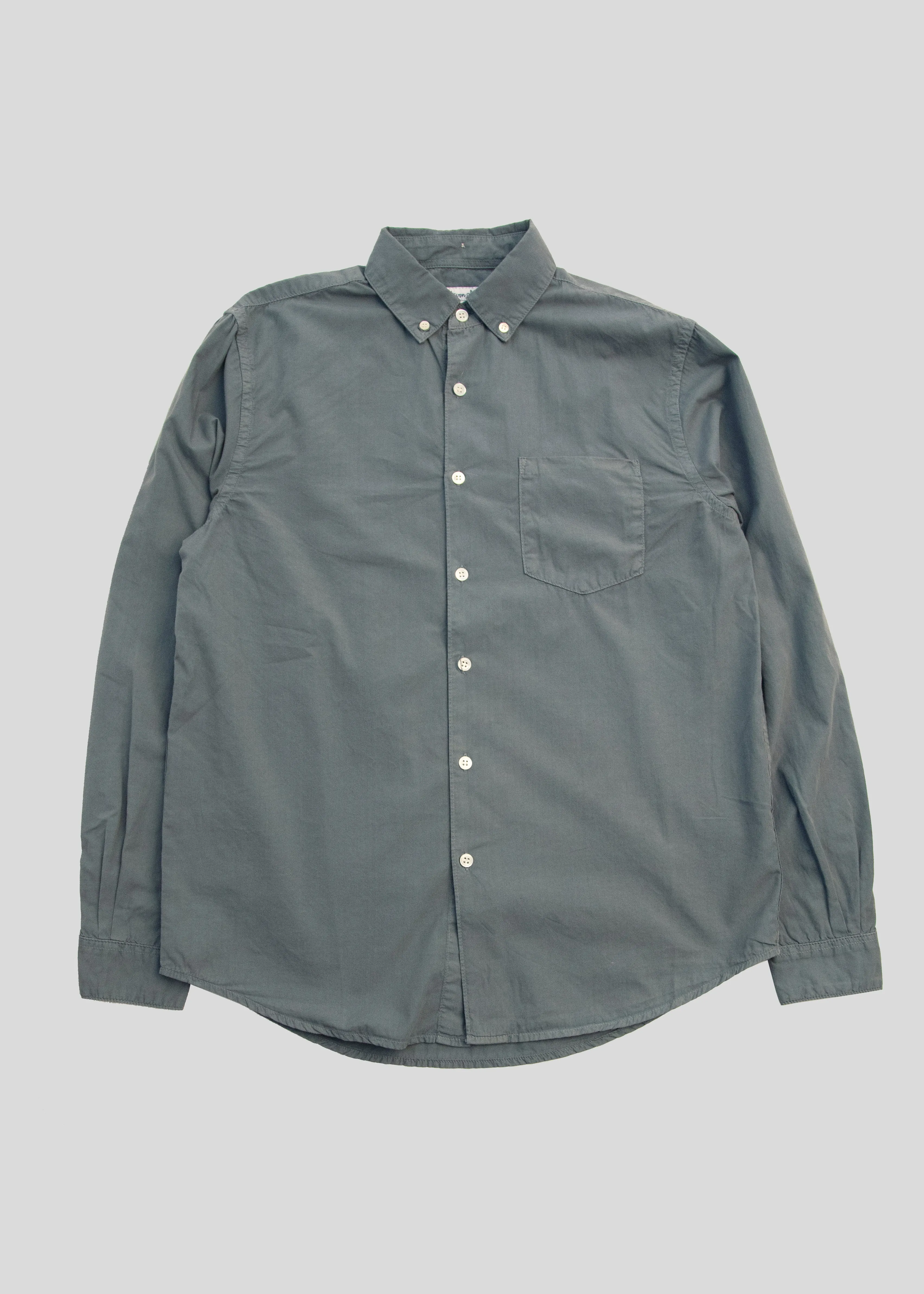 Washed Poplin Shirt, Steel Blue