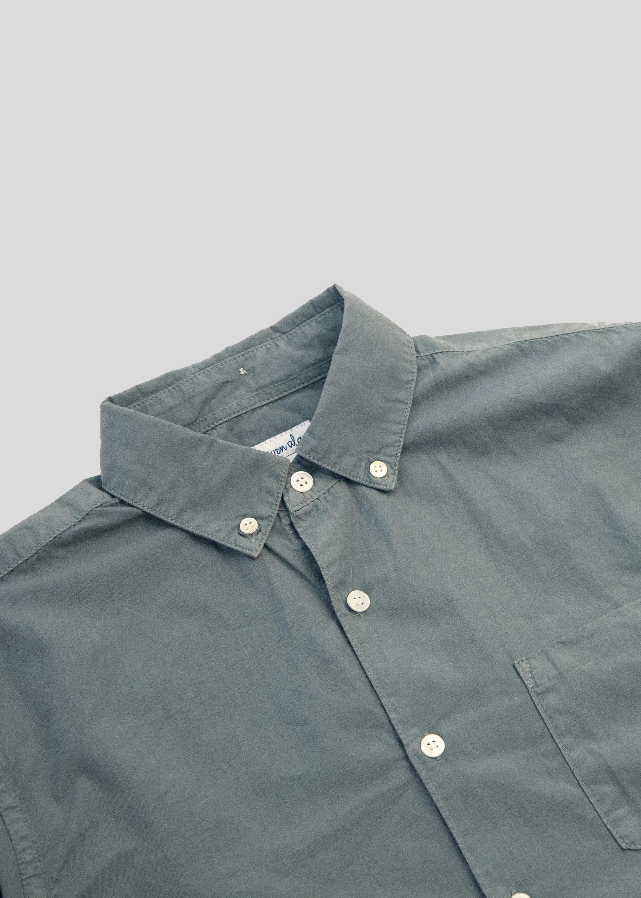 Washed Poplin Shirt, Steel Blue