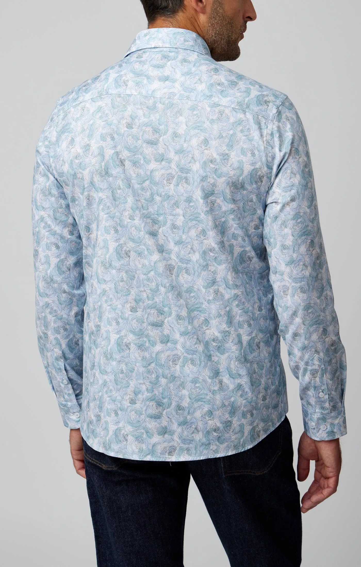 WATERCOLOUR ROSES LONG SLEEVE SHIRT