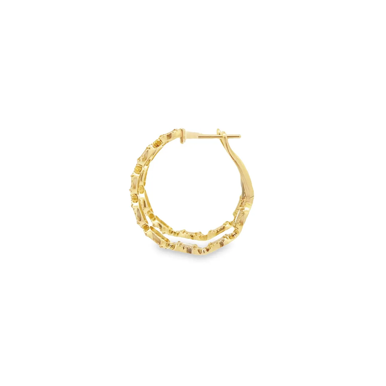 WD802 14kt sliced diamond hoops