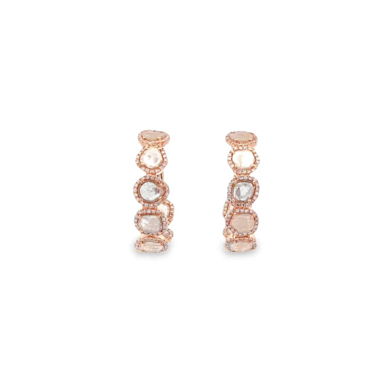 WD802 14kt sliced diamond hoops