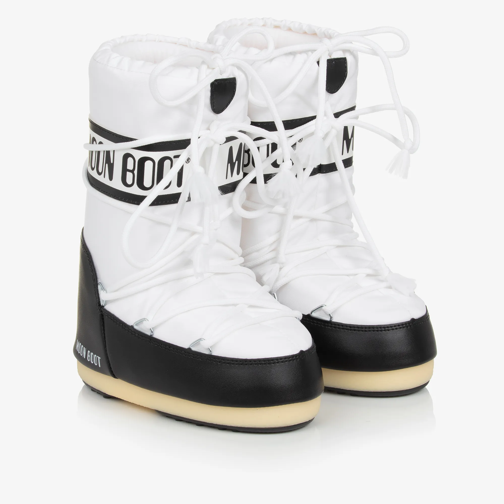 White & Black Icon Snow Boots