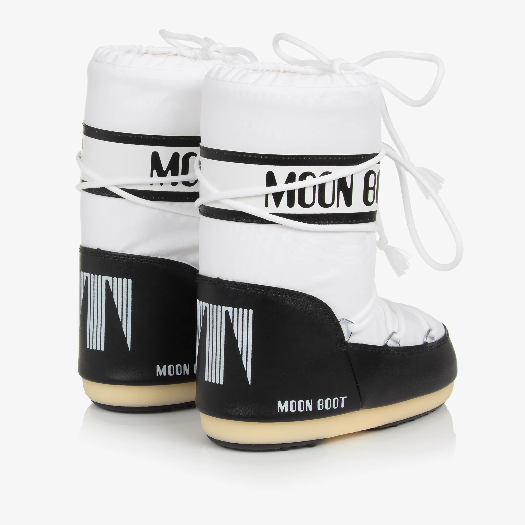 White & Black Icon Snow Boots