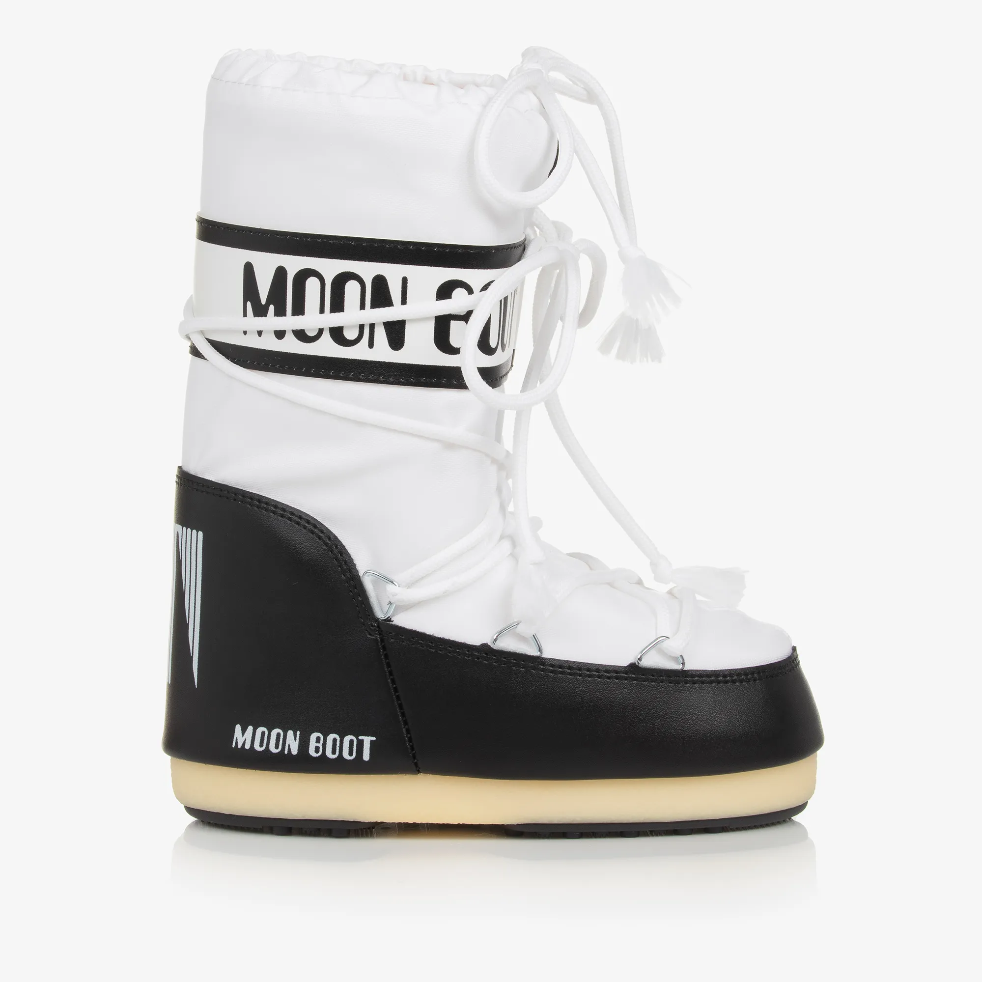 White & Black Icon Snow Boots