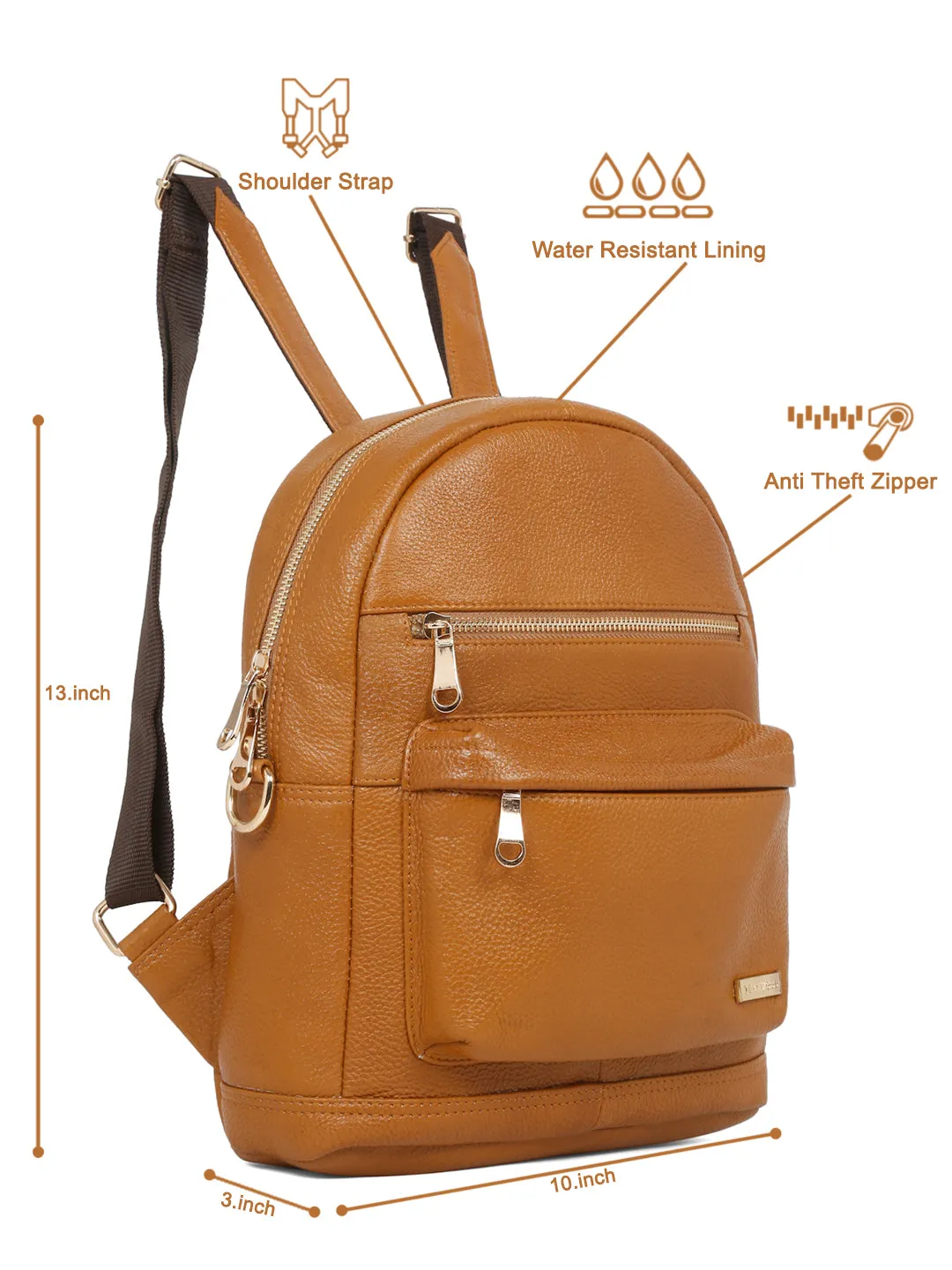 Women Mango Texture Leather Backpack