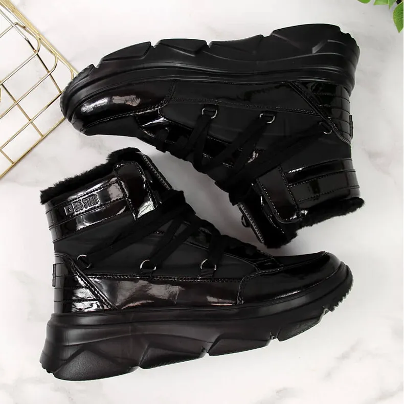 Women's black platform snow boots Big Star II274311