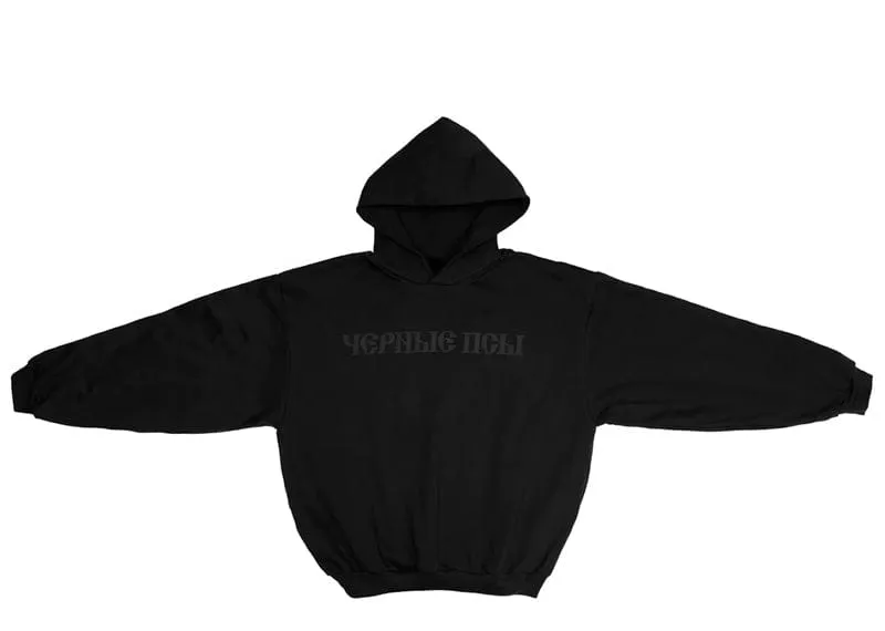 Yeezy Gosha Black Dogs Hoodie Black