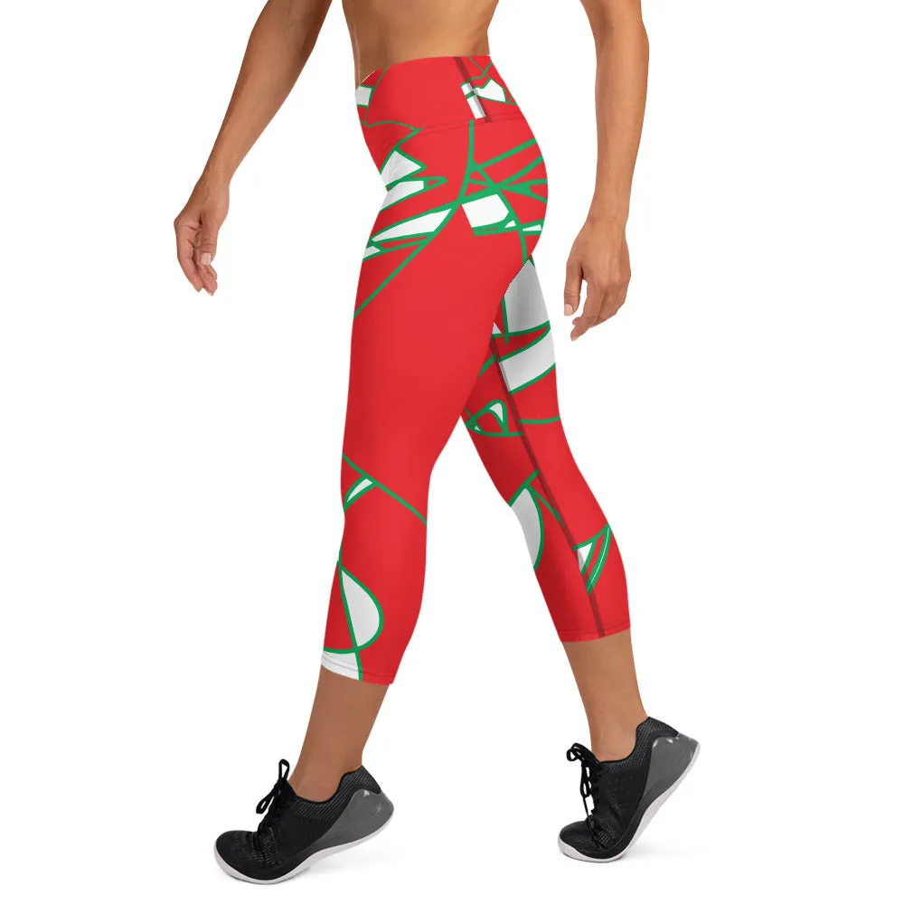 Yoga Capri Leggings ORANGE GREEN