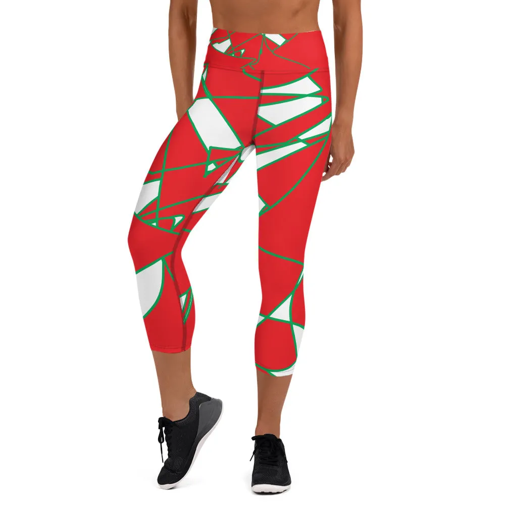 Yoga Capri Leggings ORANGE GREEN