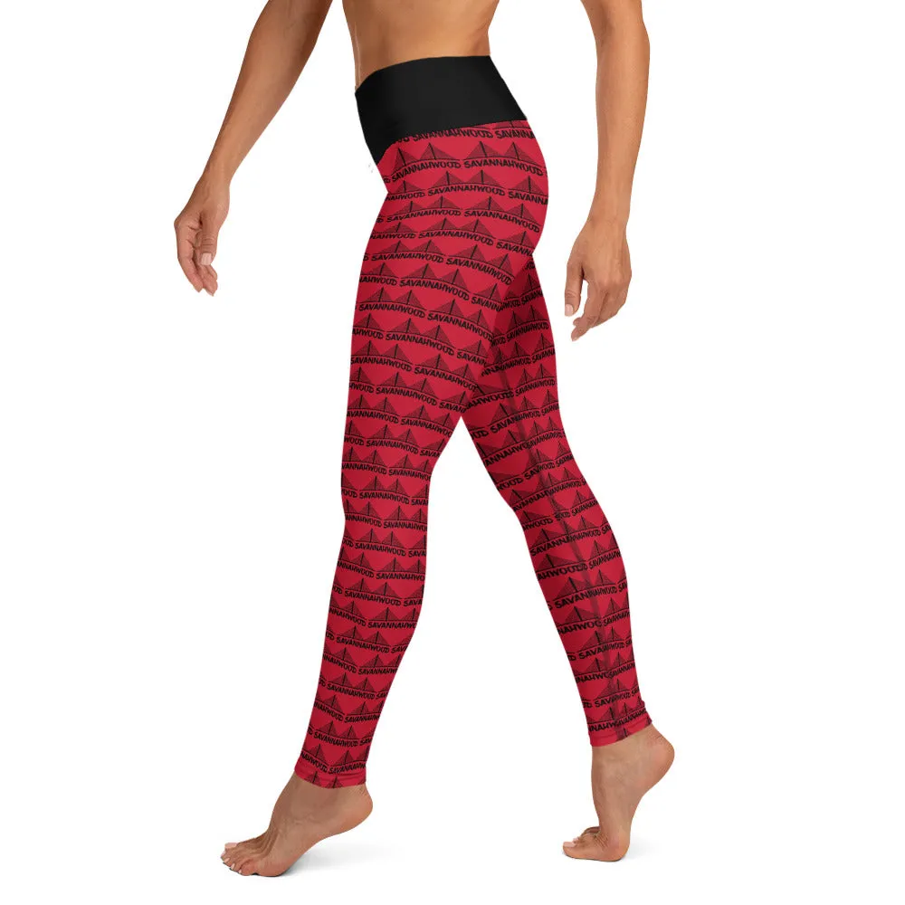 Yoga Leggings Red And Black