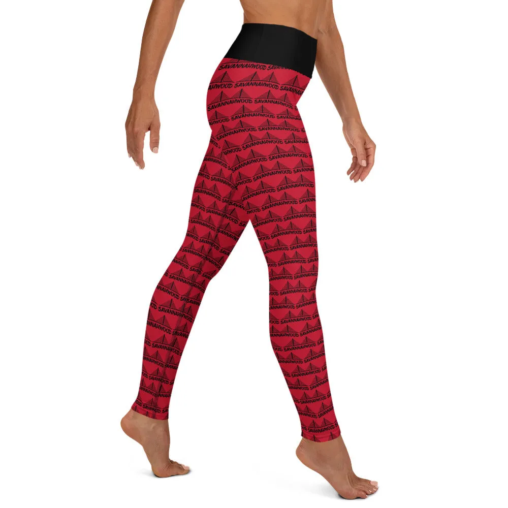 Yoga Leggings Red And Black