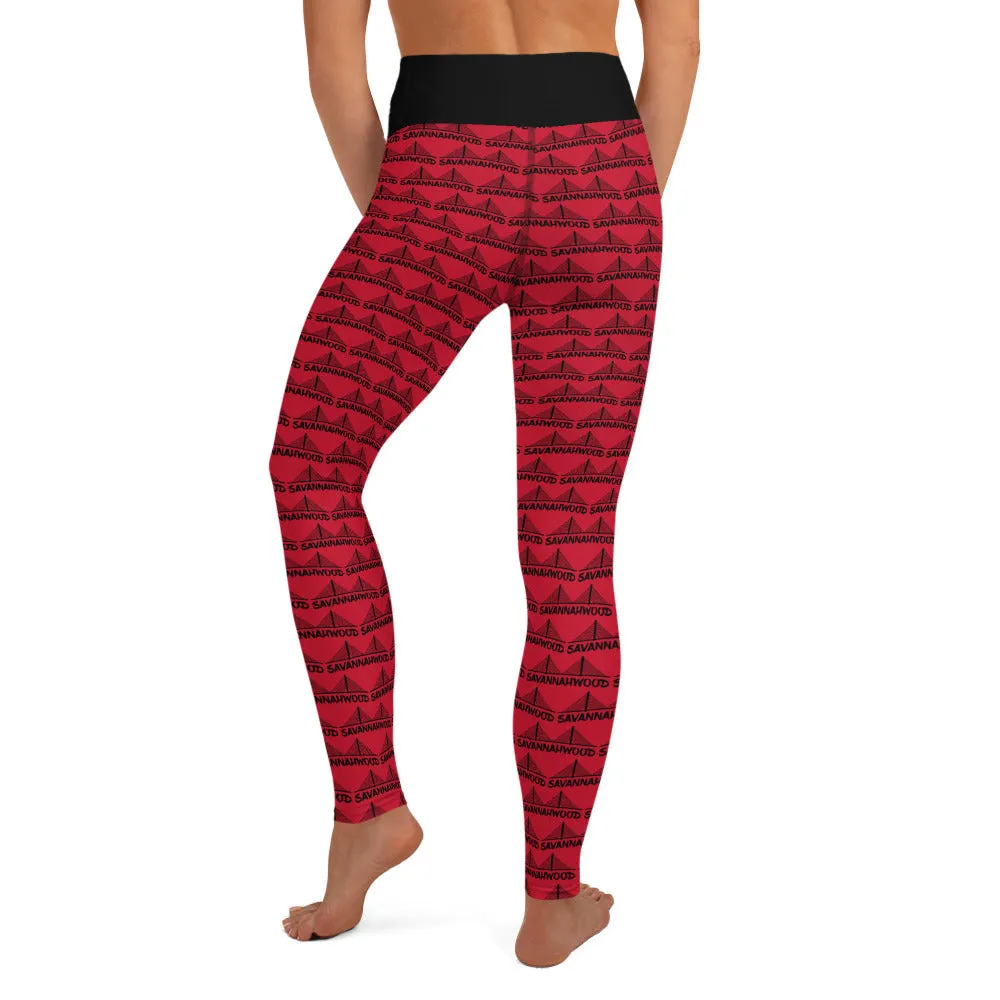 Yoga Leggings Red And Black